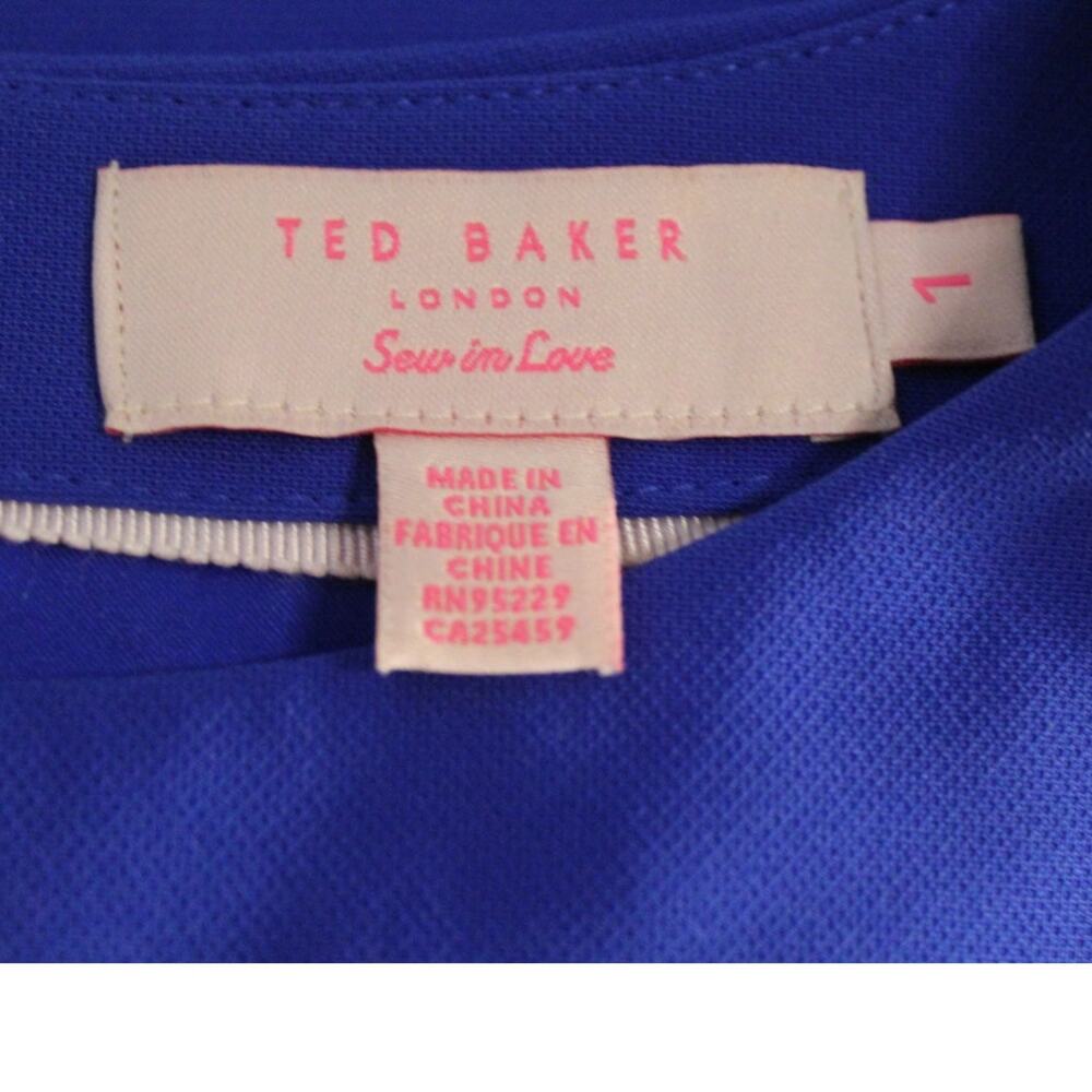 Ted Baker London Cobalt Blue Panache Cut Out Fit Flare Dress Size 1 US 4-6 - Picture 7 of 7